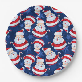 Weihnachten mit Candy Cane und Schneeflocken Pappteller