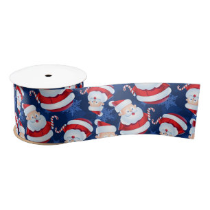 Weihnachten mit Candy Cane und Schneeflocken Satinband