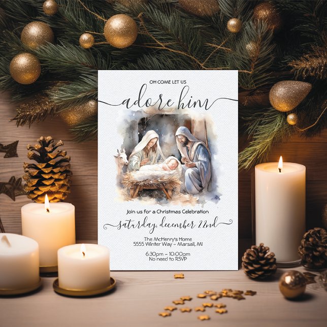 Weihnachten mit dem Baby Jesus, Mary & Joseph Einladung (Von Creator hochgeladen)