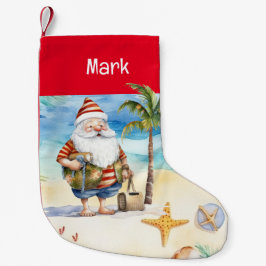 Weihnachten mit dem Weihnachtsmann am Strand Kleiner Weihnachtsstrumpf