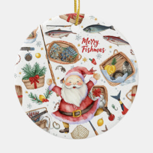 Weihnachten mit dem Weihnachtsmann Keramik Ornament