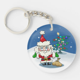Weihnachten mit dem Weihnachtsmann und seinem Rent Schlüsselanhänger