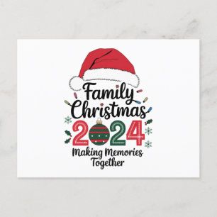 Weihnachten mit der Familie 2024 Gemeinsam Erinner Postkarte