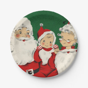 Weihnachten mit der Familie des alten Santa Pappteller
