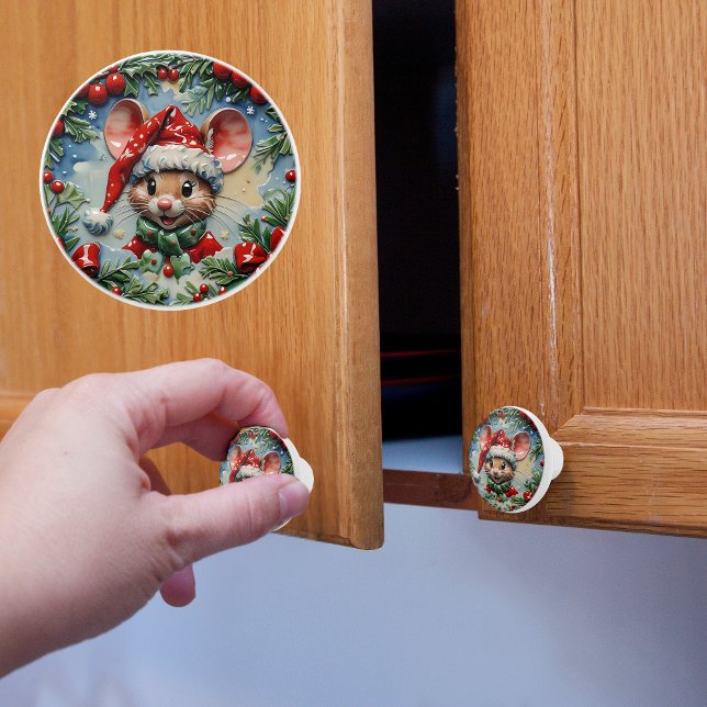 Weihnachten mit der Maus Keramikknauf (Von Creator hochgeladen)