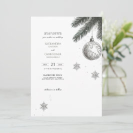 Weihnachten mit Details und QR Hochzeit Einladung