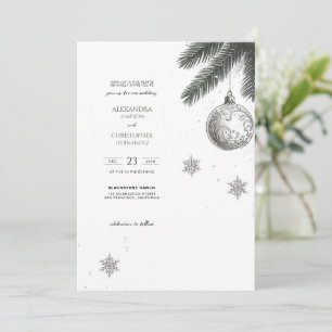 Weihnachten mit Details und QR Hochzeit Einladung