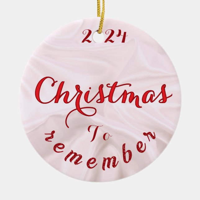 Weihnachten mit familiärem Dekor Keramik Ornament (Vorne)
