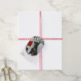 Weihnachten mit Flachbildschirm Geschenkanhänger