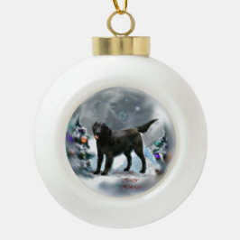 Weihnachten mit Flachbildschirm Keramik Kugel-Ornament
