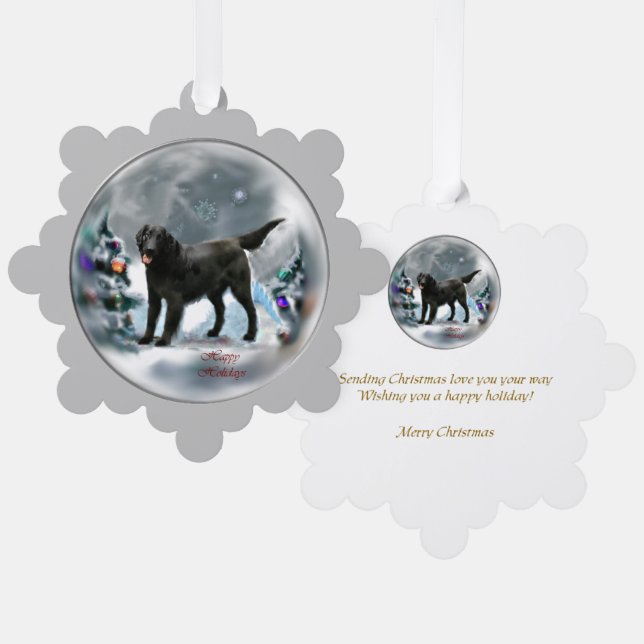 Weihnachten mit Flachbildschirm Ornament Karte (Vorderseite/Rückseite)