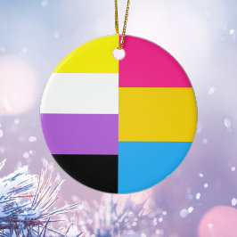 Weihnachten mit Flag ohne binäre Pansexual Keramik Ornament