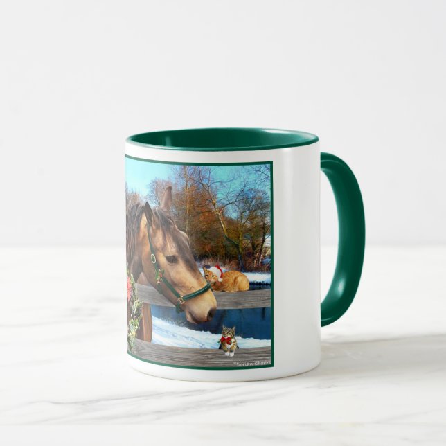 "Weihnachten mit Freunden" Tasse (VorderseiteRechts)