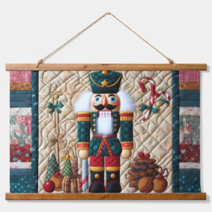 Weihnachten mit gequiltem Design Nutcracker Wandteppich Mit Holzrahmen