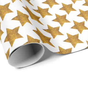 Weihnachten mit goldenen Sternen Geschenkpapier