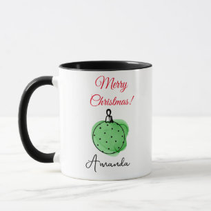 Weihnachten mit grünen Ornamenten Tasse