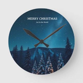 Weihnachten mit himmlischen Mondphasen, Winter Nac Runde Wanduhr