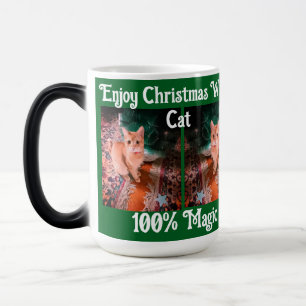 Weihnachten mit Katze genießen Text auf Foto anpa Verwandlungstasse
