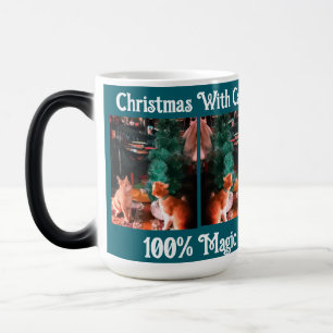 Weihnachten mit Katze Text auf Foto anpassen Verwandlungstasse