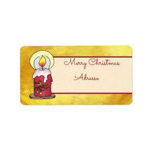 Weihnachten mit Kerze Postkarte Adressaufkleber