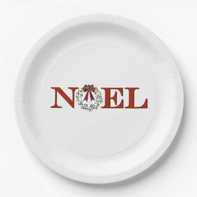 Weihnachten mit Kranz Pappteller (Vorderseite)