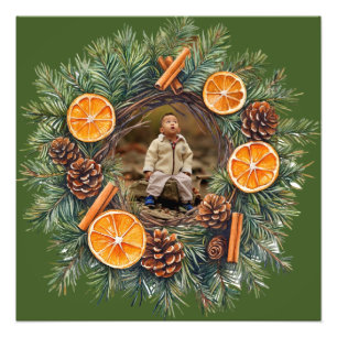 Weihnachten mit Kranzfoto personalisieren Fotodruck