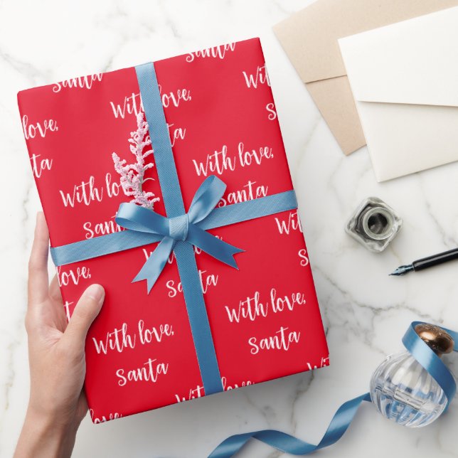 Weihnachten mit Liebe vom Weihnachtsmann Geschenkpapier (Schenken)