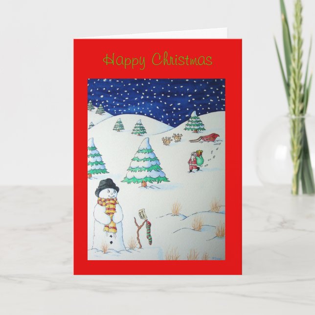 Weihnachten mit lustigen Santa- und Schneeszenen (Vorderseite)