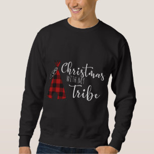 Weihnachten mit meinem Stamm, Buffalo Karierte Wei Sweatshirt