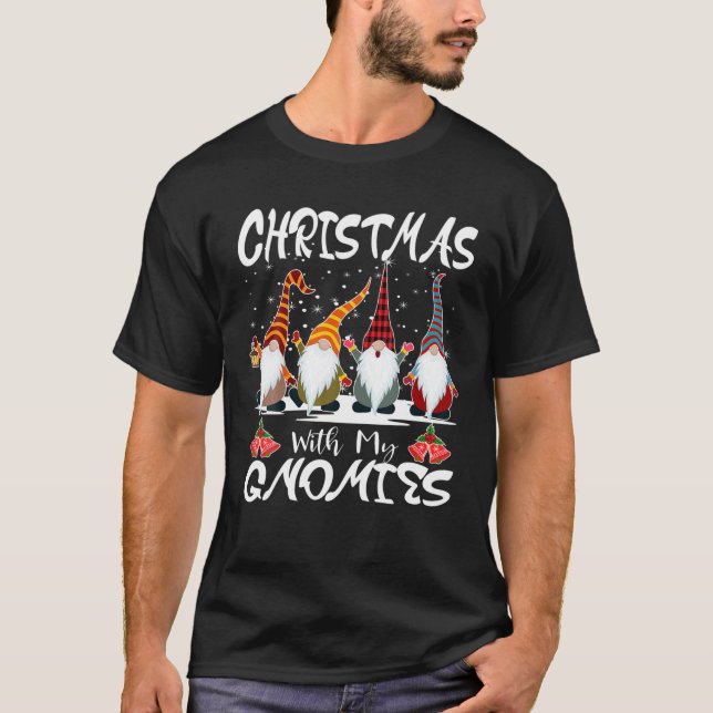 Weihnachten mit meinen Gnomen Freunde Weihnachten  T-Shirt (Vorderseite)