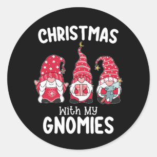 Weihnachten mit meinen Gnomen Holiday Gnome Runder Aufkleber