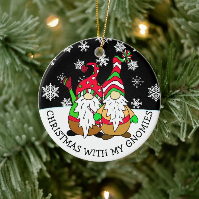 Weihnachten mit meinen Gnomen Keramik Ornament (Baum)