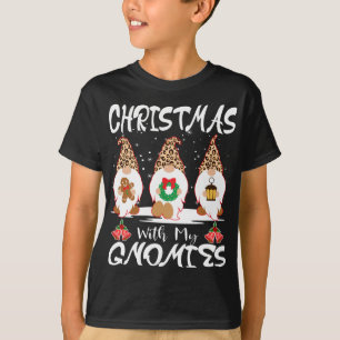 Weihnachten mit meinen Gnomen Leopard Hat Weihnach T-Shirt