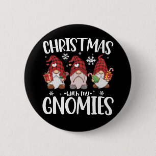 Weihnachten mit meinen Gnomies Buffalo Rot kariert Button