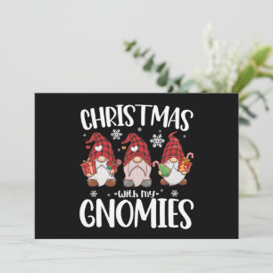 Weihnachten mit meinen Gnomies Buffalo Rot kariert Einladung