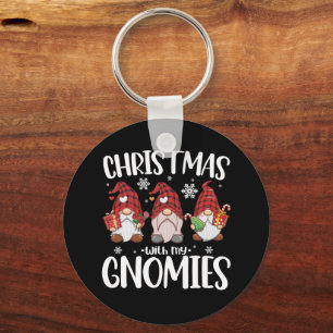 Weihnachten mit meinen Gnomies Buffalo Rot kariert Schlüsselanhänger