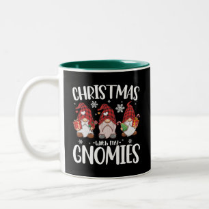 Weihnachten mit meinen Gnomies Buffalo Rotkarierte Zweifarbige Tasse