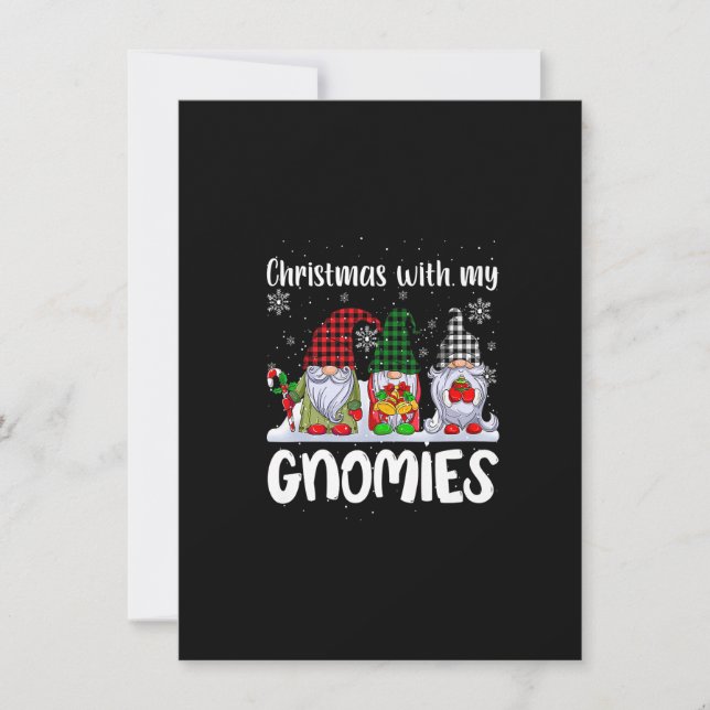 Weihnachten mit meinen Gnomies Niedlich Gnome Buff Einladung (Vorderseite)