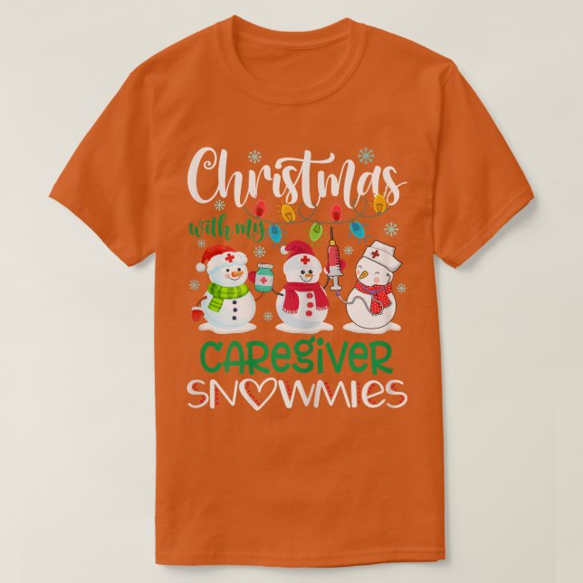 Weihnachten mit meinen Laufschneemännern Stetho T-Shirt (Design vorne)