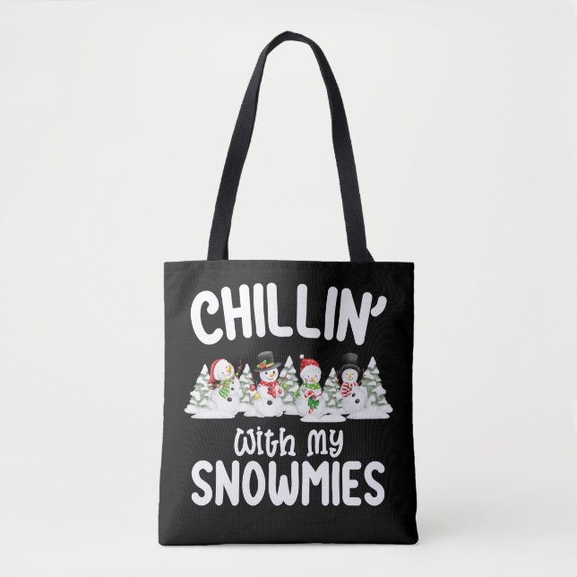 Weihnachten mit meinen Schneemännern im Chillin Tasche (Vorderseite)