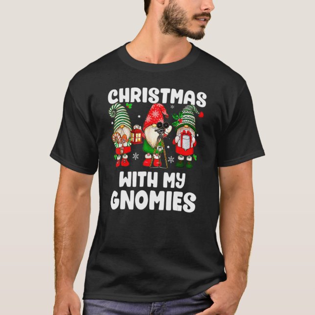 Weihnachten mit meiner Gnome Weihnachtsfamilie T-Shirt (Vorderseite)