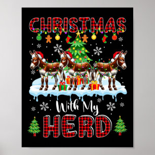Weihnachten mit meiner Herde Drei Weihnachtsmann-E Poster