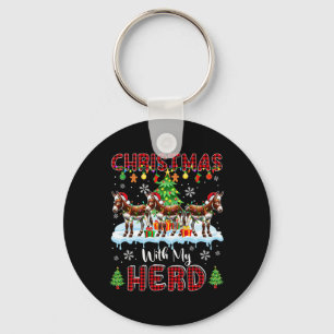 Weihnachten mit meiner Herde Drei Weihnachtsmann-E Schlüsselanhänger