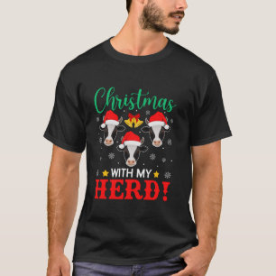 Weihnachten mit meiner Herde Matching lustige Kühe T-Shirt