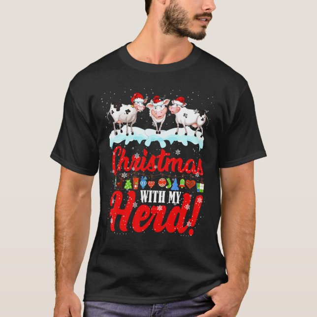 Weihnachten mit meiner Herde Weihnachten Licht San T-Shirt (Vorderseite)