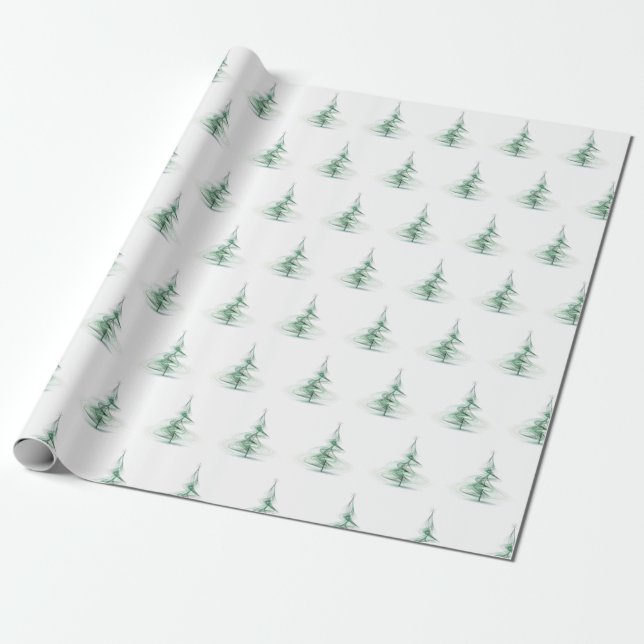 Weihnachten mit Minimalistischen Pinienbäumen Geschenkpapier (Ungerollt)