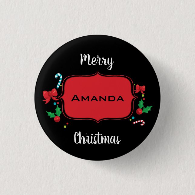 Weihnachten mit Namens Intro Pin Button (Vorderseite)