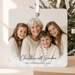 Weihnachten mit Oma Personalisierte Enkelkinder Ornament Aus Metall