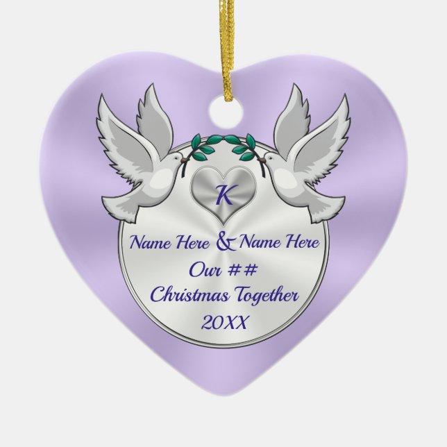 Weihnachten mit Ornamenten, Personalisiert jedes J Keramik Ornament (Vorne)