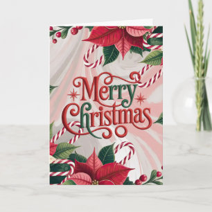 Weihnachten mit Poinsettie und Zuckerstangen